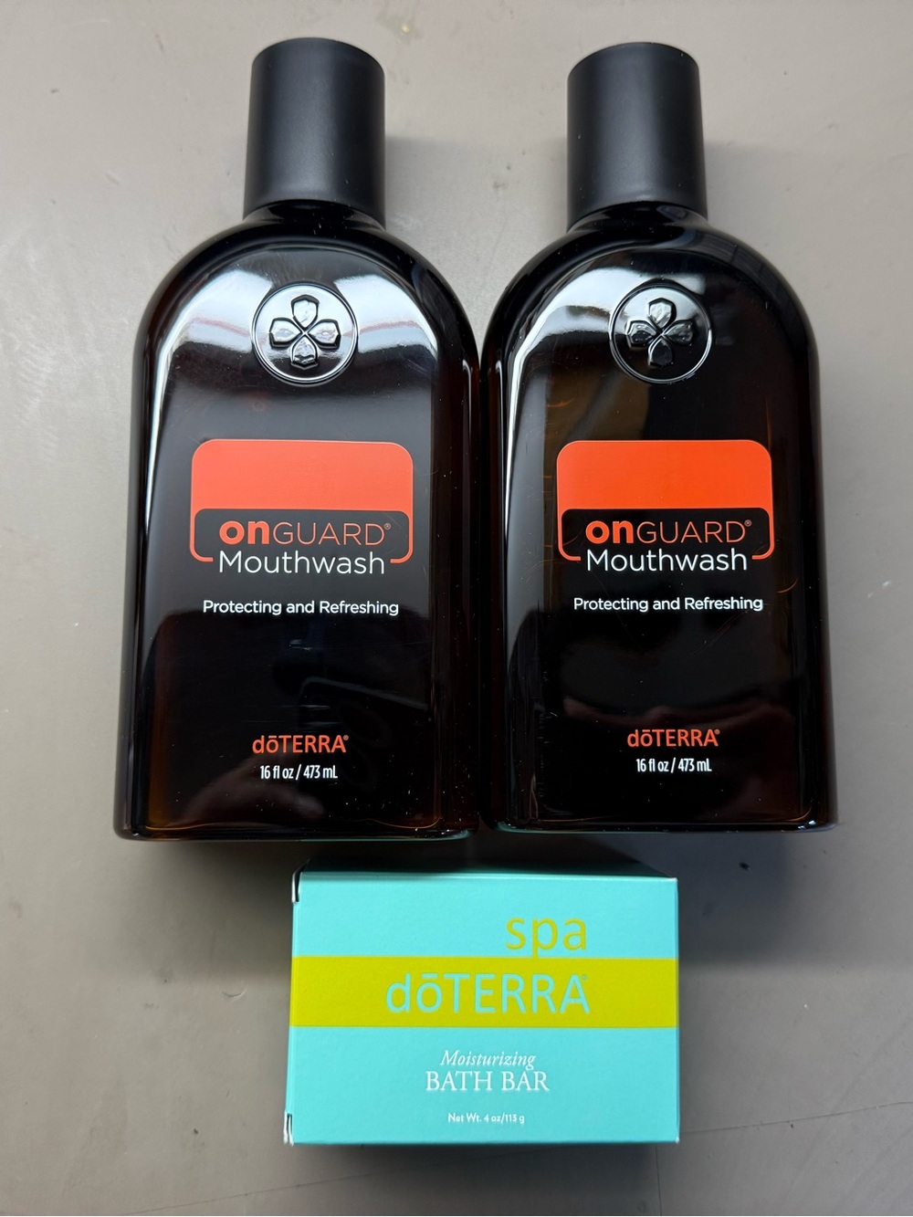 New In Box 2X doTERRA On Guard Mouthwash 16 oz Each w/ Free doTerra Bar Soap